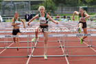 Women and Girls hurdles, 2022 North Eastern Track and Field Champs., Middlesbrough. David T. Hewitson/Sports for All Pics
